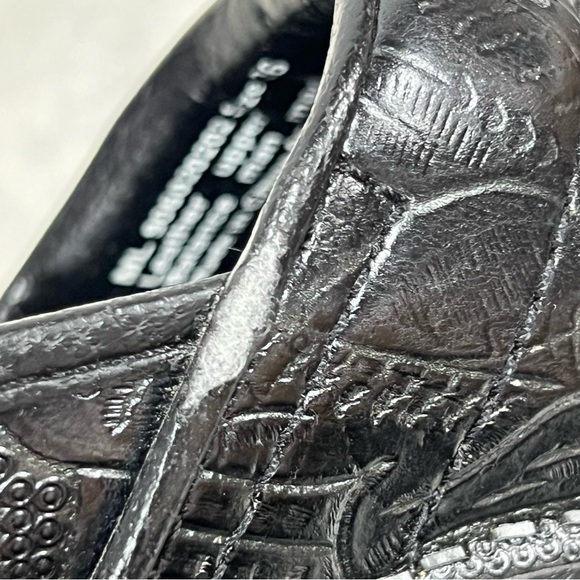 Dansko Tooled Leather Clogs Mules Black Paisley Casual Nurse Work Women's 36 - Picture 11 of 11